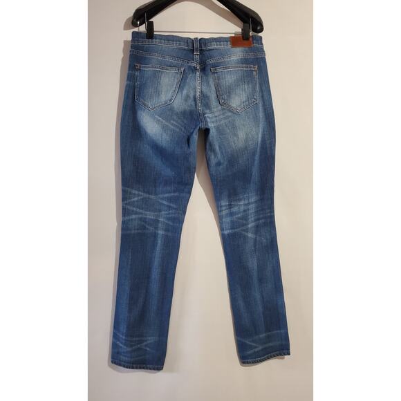 Madewell Slim Straight Boyjean Rip Repair Edition Boyfriend Jeans Womens 26 Blue - Picture 5 of 12